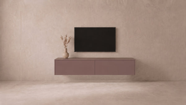 Zwevend tv-meubel Oud roze, Liventa Air op maat, vooraanzicht