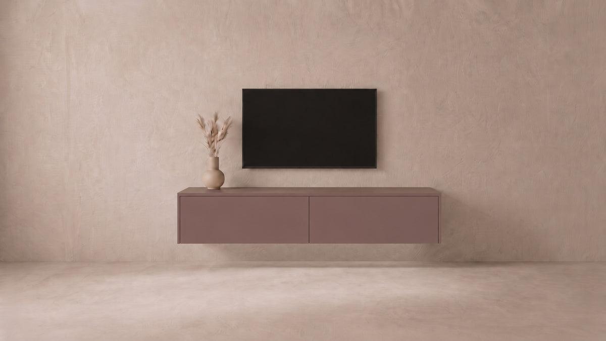 Zwevend tv-meubel Oud roze, Liventa Air op maat, vooraanzicht