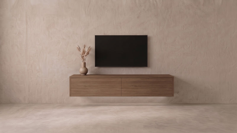 Zwevend tv-meubel Puur eiken, Liventa Air op maat, vooraanzicht